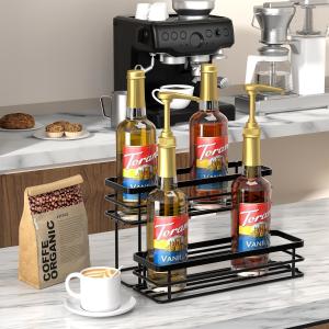 Function 2 Tier Coffee Syrup Stand Holder Rack for Coffee Bar Standard or