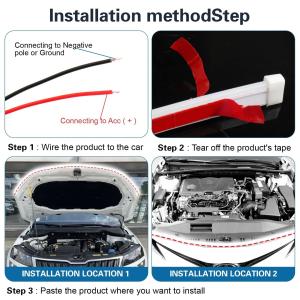 LED Hood Light Strip Suitable for External Car Hood Waterproof Daytime Running