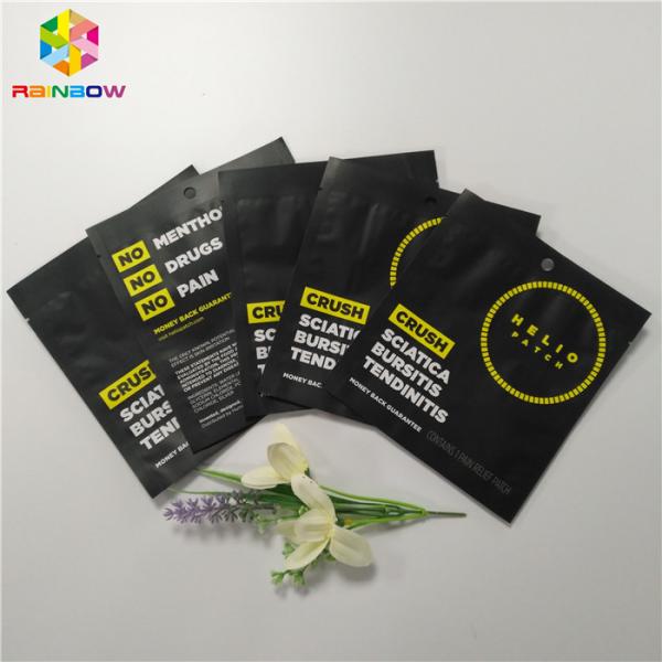 Customized Foil Pouch Packaging Three Side Sealing Matte Black Surface Smell Proof