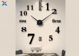 Wholesale Decoration 3D Acrylic Wall Clock , Large Sticker Wall Clocks For Bedroom / Living Room from china suppliers