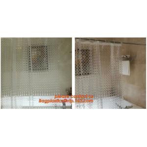 TRANSPARENT CIRCLE LINES, TRANSPARENT , polyester shower curtain and matching