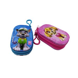 3D Embossing Cartoon Custom Tin Can Oval Zipper Metal Tin Box With Plastic