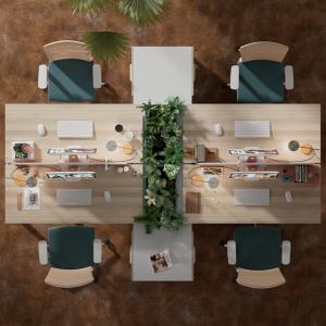 Staff office desk and chair set, employee workstation table and booth, financial