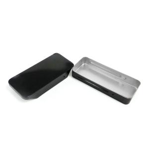 classical black color metal mint tin case with sliding lid