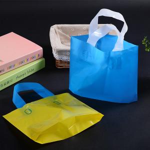 Customized Design Waterproof PO translucent Handle Disposable Plastic Shopping