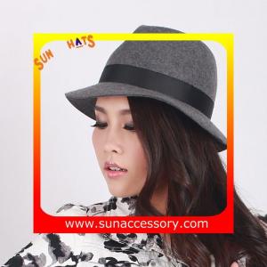 T8981177 Sun Accessory customized fashion winner 100% wool felt fedora hats,