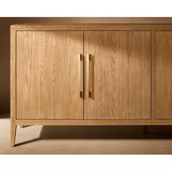Modern Bedroom Console Table Furniture With Walnut Finish And Roller Shutter Door Cabinet