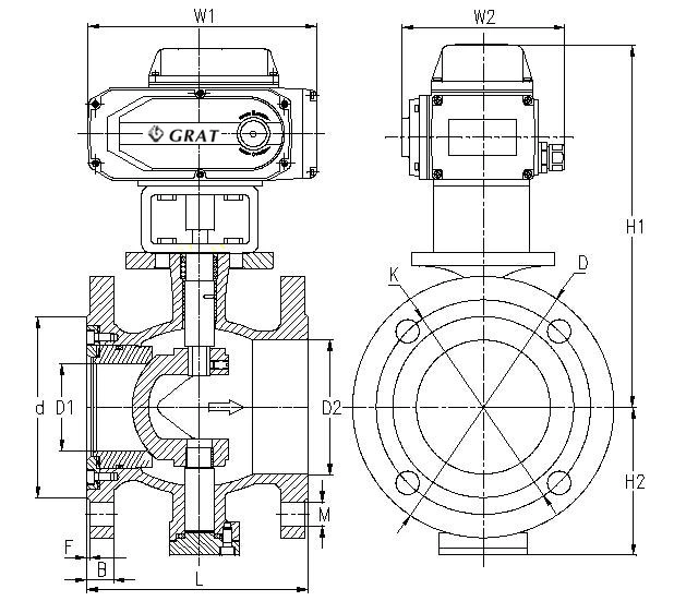 Stainless Steel Straight Through Type Electric High Temperature Control Ball Valve