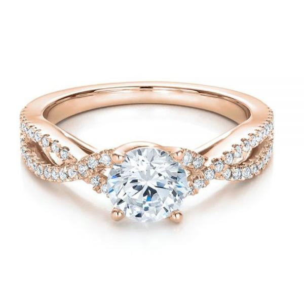 Claw Setting 18K Rose Gold Ring 0.8ct With GH VS1 GIA Diamond