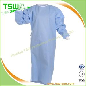 Waterproof Disposable Knitted Cuff PP SMS Isolation Gowns