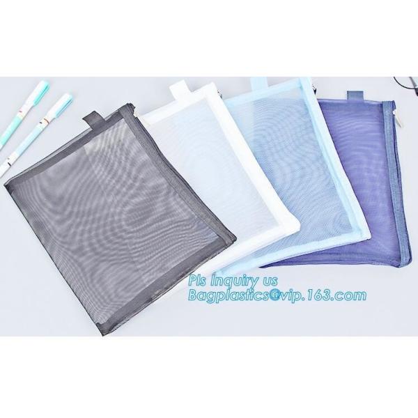 A5 A4 SIZE PU document bag file bag holer mesh bag pouch with zipper, waterproof