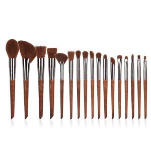 Brass Ferrule Face Makeup Tools 17pcs Multipurpose Makeup Brush Set