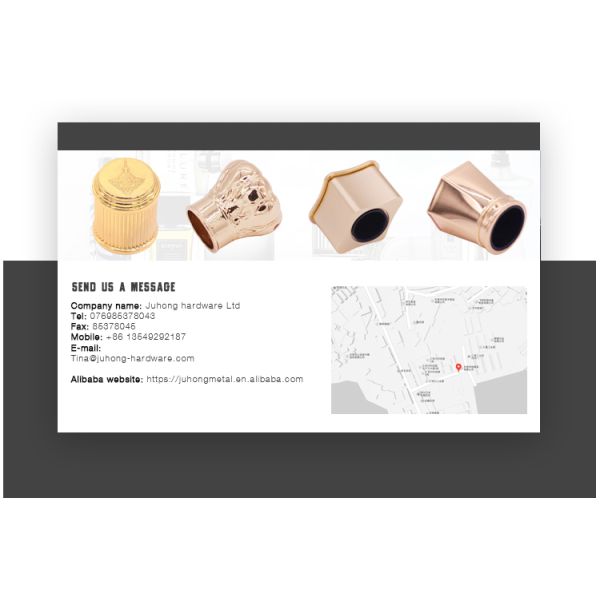 Customized Logo Premium Glossy Gold Square-Shaped Cap Perfume Cap for Fea 15 Glass Perfume Bottle Neck