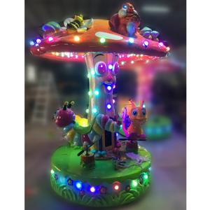 3 seats small rabbit carousel with cute cartoon design for kids indoor