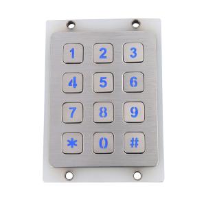 Buy cheap Facotry supply IP65 waterproof 3X4 matrix illuminated blue led keypad with flat from wholesalers