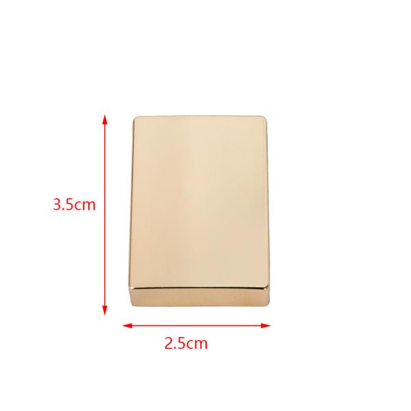 Rectangular Flat Light Gold Metal Handbag Lock Hardware DIY Backpack Accessories