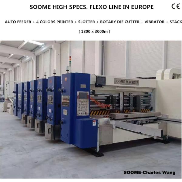 180pcs/Min Corrugated Board 4 Colour Flexo Printing Machine