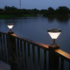 Aluminum PC Material Solar Powered Fence Post Cap Lights With Leds For Garden