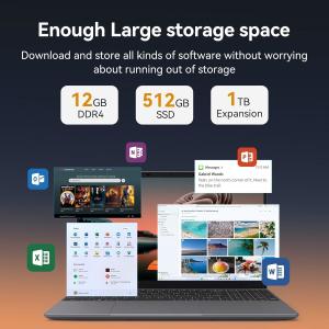 15.6'' Windows 11 Laptop Computer FHD IPS Intel Celeron N5095 4-Core Processor