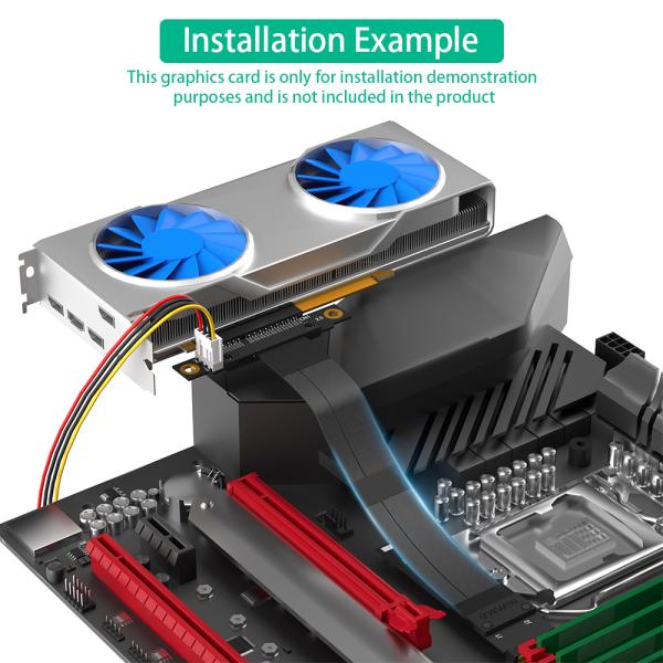 M.2 NGFF to PCIe 3.0 X4 Extension Cable 20cm Black