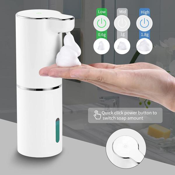 10oz Touchless Automatic Rechargeable Soap Dispenser With Adjustable Volume
