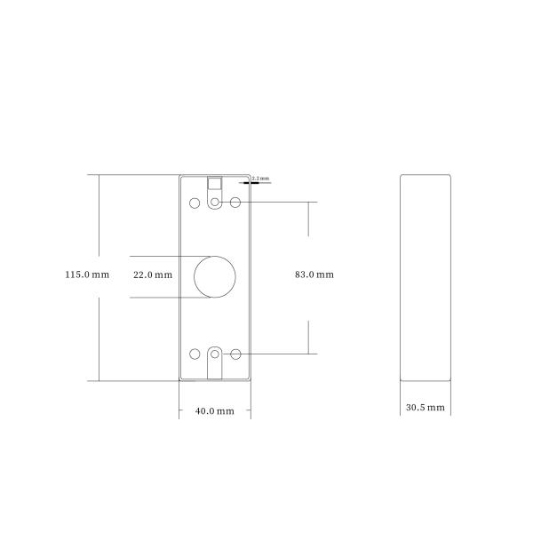 European size fireproof PC material back box for Access Control push button