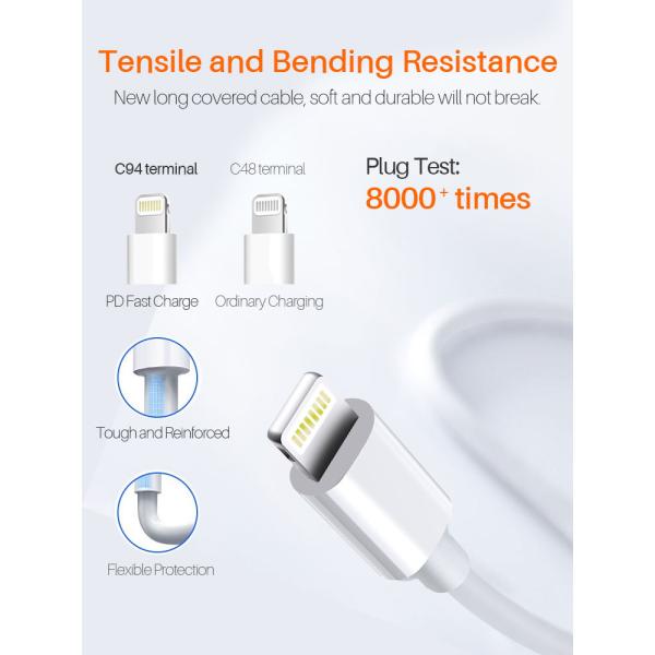 PVC Apple Type C To Lightning Cable 36g Apple MFI Certified Lightning Cable