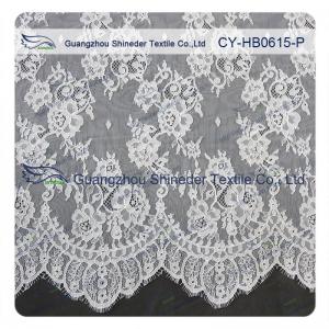 Wholesale Chantilly Lace Fabric Eyelash Lace Trim For Womens Dress , White And Gray from china suppliers