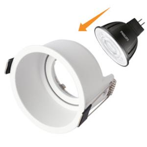 Round Anti Glare MR16 Downlight Fitting 25 Degree Adjustable