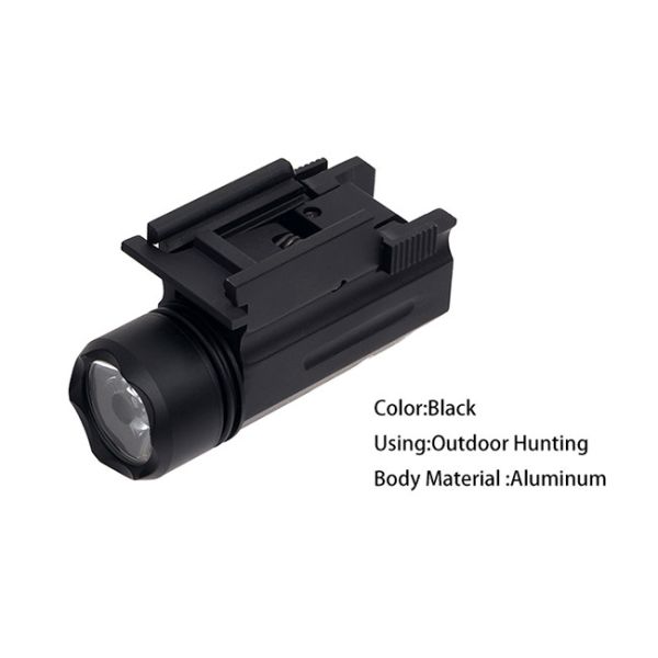 Outdoor Hunting LED Tactical Pistol Flashlight For 20mm Picatinny Or Weaver Mount