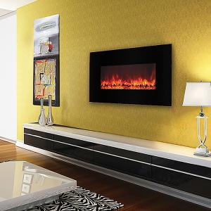 60'' Easy Installation Wall Mount Electric Fireplace 5-Level LED Lighting
