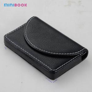 Custom Logo Minibook Vegan Leather Cards Case Wallet Waterproof Zipper Hasp