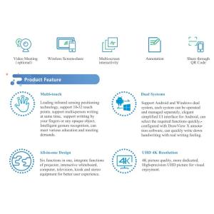 98 inch Electronic Whiteboard For Teaching Fast Response Writing