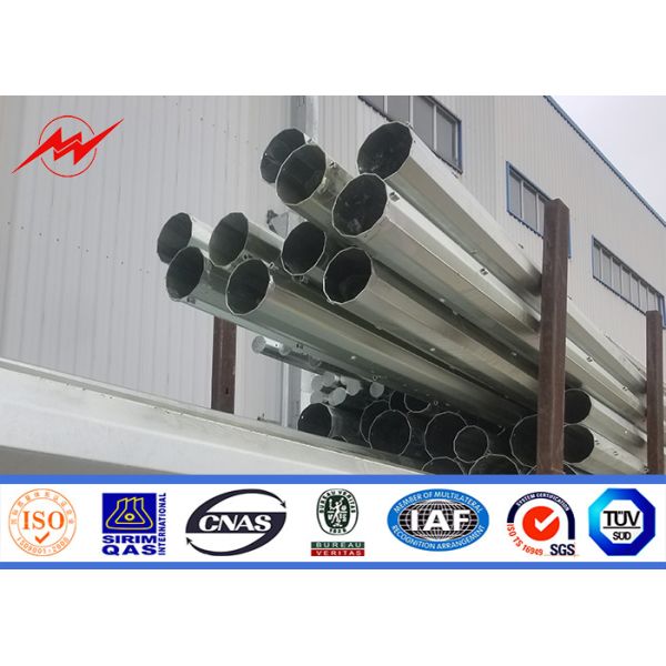 Quality 80ft Slip Joint S355JR Galvanized Steel Pole , Electricity Utility Power Pole for sale