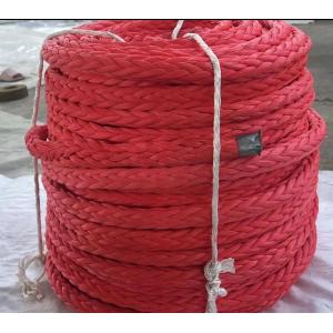 Red Color 24mmx220m 12 Strand UHMWPE HMPE Spliced Mooring Rope For Ships