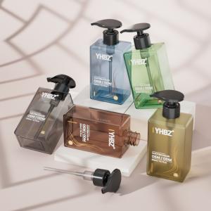 300ml Square PET Plastic Pump Bottle for Liquid Soap and Shampoo with Screw-on