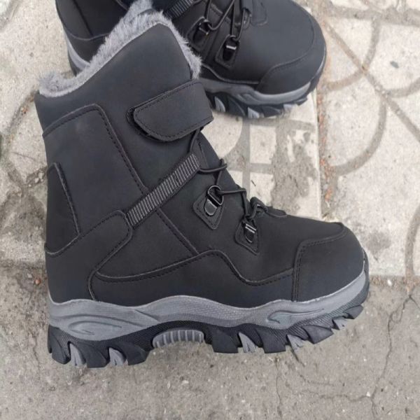 Ladies Casual Boots Durable Cold Proof Climbing Snow Boots Black Color Daily Life