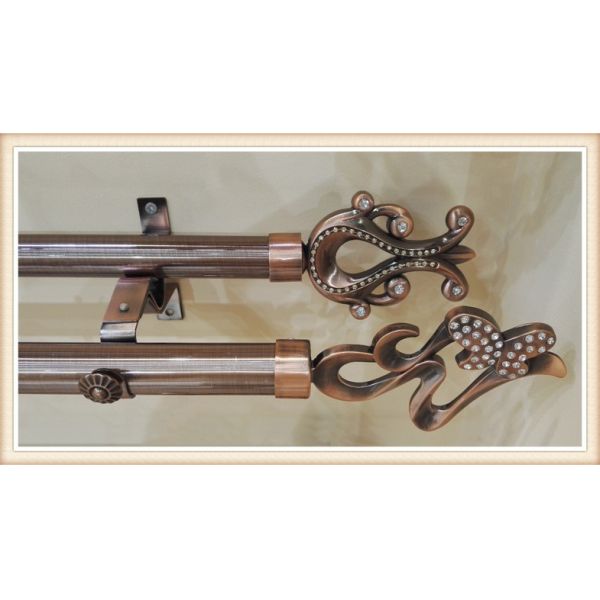 Classical delicate crystal zinc alloy curtain rod finials for home decoration