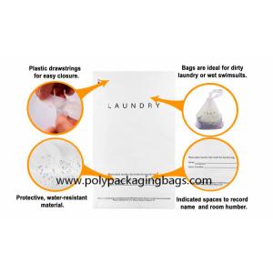 Biodegradable LDPE Plastic Laundry Bag With Cotton String Rope