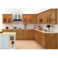 China Marble stone Countertop Solid Wood Kitchen Furniture , White Closeout Kitchen Cabinets for sale