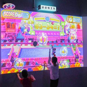 Amusement Parks Multi Ball Interactive Wall Projection Game With 3D Visuals