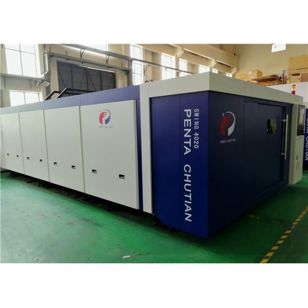High Power Fiber Laser Cutting Equipment Fast Pallet Exchanger Automatically