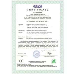 Shenzhen Weiye Optoelectronics Co., Ltd. Certifications