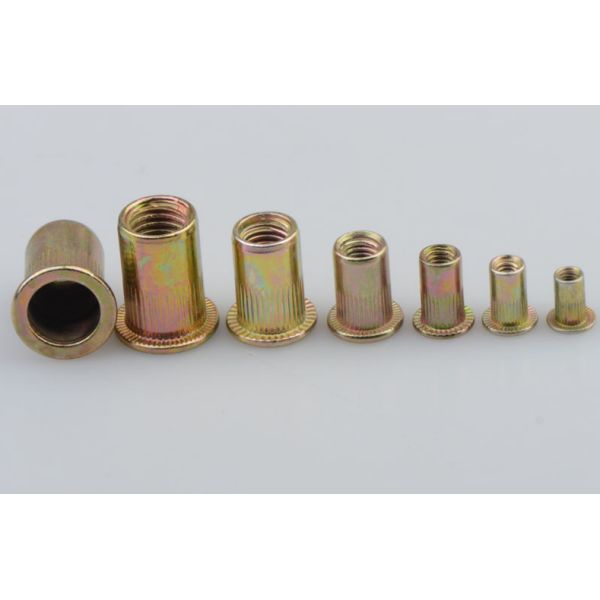 17*10*2.3 Titanium Cross Border Carbon Steel Color Plated Zinc Vertical Grain Flat Head Rivet Nut Combination Set 150pcs