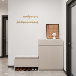 Support customization Modern Open Wardrobe With Upper Storage and Lower Shoe