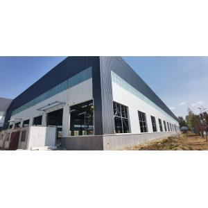 China Prefabricated Steel Warehouse with H-Section Beams and Galvanized Finish on sale