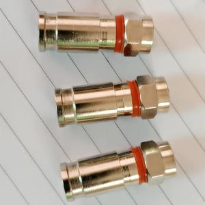 RG6U Coaxial Cable Connector for Satellite Brass Weatherproof Compression F Plug