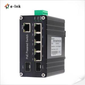 IP40 Aluminum Case Industrial PoE Switch 4 Port 802.3bt PoE Out 2 Port 100/1000X