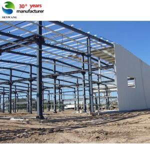 China Single Color Steel Plate Wall Cladding Steel Structure Warehouse with Punching Processing Service and Sandwich Panel Door on sale
