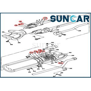LZ008180 Arm/ Dipper Cylinder Seal Kit Hydraulic Repair Kits Fits Case CX160C